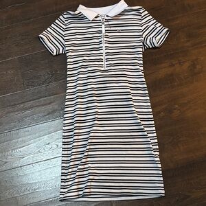 Tommy Hilfiger Black and White Striped Midi Dress
